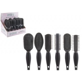 Glamour Studio Black Hair Brushes - Assorted Designs 