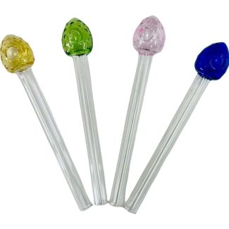 Glass Oil Pipe Strawberry Design -  Assorted (12cm)
