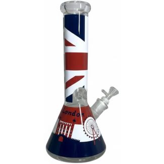Glass Waterpipe - I Love London (12.5inch)
