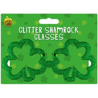 Glitter Shamrock Novelty Glasses for St. Patrick’s Day