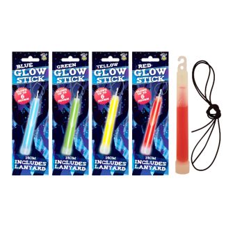 Glow Sticks With Lanyard - Assorted Colours 