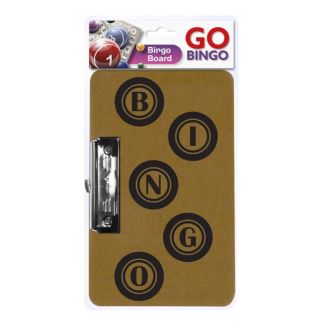 GoBingo Bingo Board - Sturdy 3mm thick with Metal Clasp Clip - 24 x 15cm 