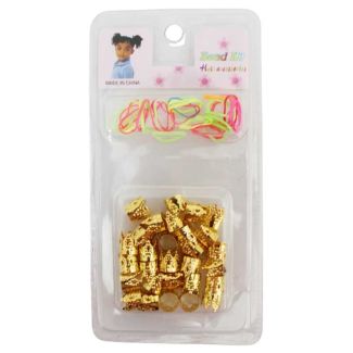 Wholesale Gold Crown Design Metal Hair Beads With Elastics 
