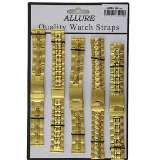 Gold Metal Bracelet Replacement Watch Straps - Assorted - 20mm