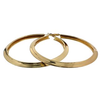 Gold Plain Hoop Earrings - 9.4cm 
