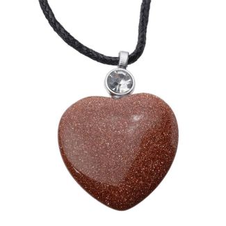 Gemstone Heart Shaped Healing Stone Pendant 
