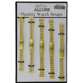 Gold Jubilee Style Metal Bracelet Watch Straps - 14mm