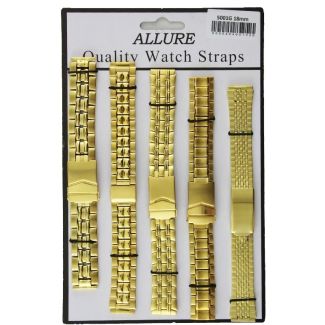 Gold Metal Bracelet Replacement Watch Straps - Assorted - 18mm