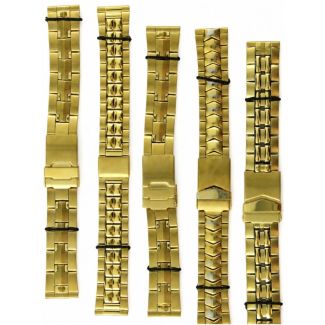 Gold Metal Bracelet Replacement Watch Straps - Assorted - 20mm