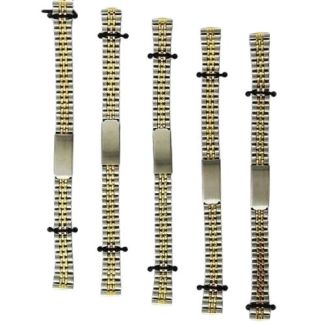 Gold & Silver Jubilee Style Metal Bracelet Watch Straps - 12mm  - Two Tone