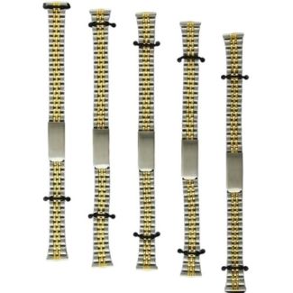 Gold & Silver Jubilee Style Metal Bracelet Watch Straps - 14mm - Two Tone