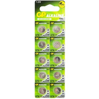 GP Alkaline Cell Watch Batteries LR44 A76 - (Pack of 10)
