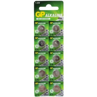 GP Alkaline Cell Watch Batteries LR44 A76 - (Pack of 10)