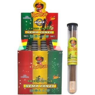 Wholesale HoneyPuff Cones With Wood Filter - Green Apple 