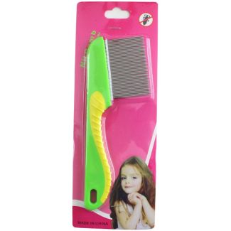 Green Fine Tooth Stainless Steel Nit Comb - 15cm