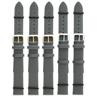 Grey Extra Long Leather Watch Straps - 20mm