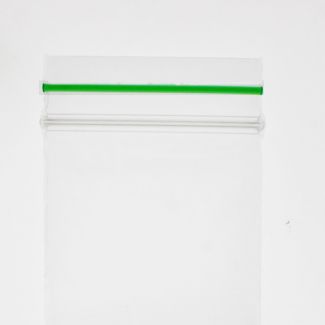 Wholesale Grip Seal Plain Bags Clear with Green Strip (40 x 40 mm)