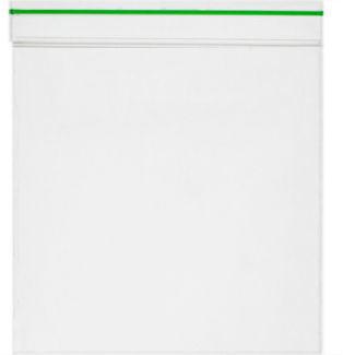Grip Seal Plain Bags With Green Stripe (80mm x 120mm)