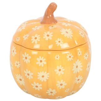 Groovy Floral Design Pumpkin Shaped Oil Burner