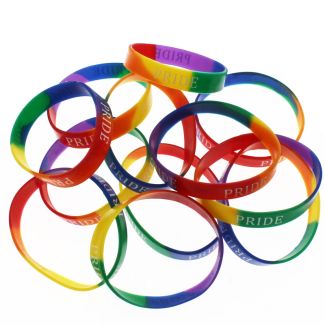Wholesale Gummy Bangles ''Pride''- Rainbow Colours (50pcs)