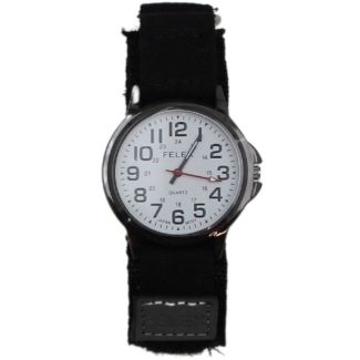 Wholesale Pelex Men's Classic Velcro Strap Watch - Black/White/Gun