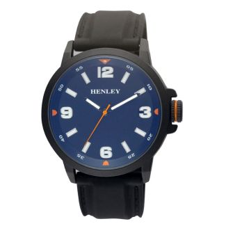 Wholesale Men's Henley Blue Laser Lens Sports Watch- Black/Orange 