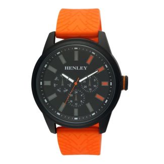 Wholesale Men's Henley Silicon Sports Watch- Orange