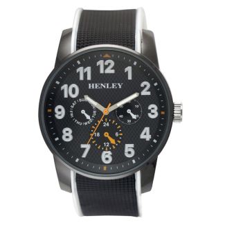 Wholesale Men's Henley Dual Silicon Sports Watch- Black/White