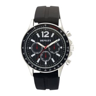 Wholesale Men's Henley Sports Silicon Mukti Eye Watch- Black/Rose