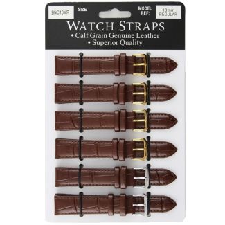 Croc Grain Straps-Brown Asstd. Buckles-18mm