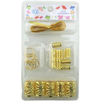 Hair Braiding Accessory Set - Gold