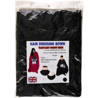 Hair Dressing Gown With Middle Transparent Window Design