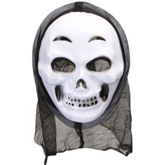 Halloween White Skull Mask With Hood