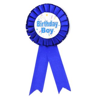Happy Birthday Boy Badge In Blue Colour 