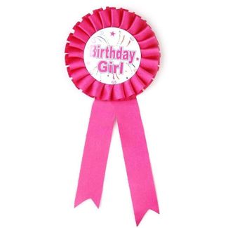 Happy Birthday Girl Badge In Pink Colour 