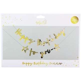 Happy Birthday To You Banner - Gold 