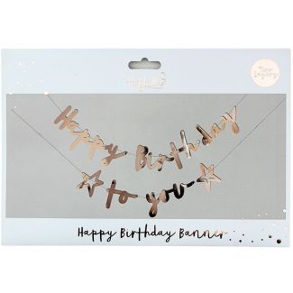 Happy Birthday To You Banner - Rose Gold 
