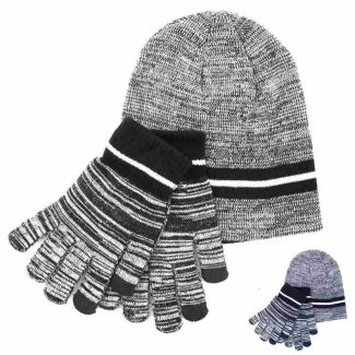 Mens Hat and Touchscreen Glove Set - Two Colour