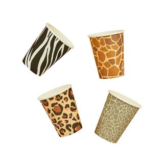 Paper Cups Animal Print 8pcs - Assorted Designs 