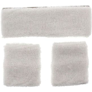 Head & Wrist Sweatbands - White