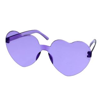 Wholesale Heart Shaped Sunglasses - Purple 