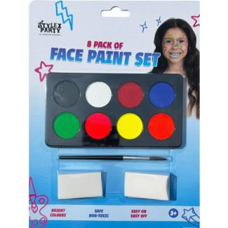 Halloween Pack of 8 Face Paint Set