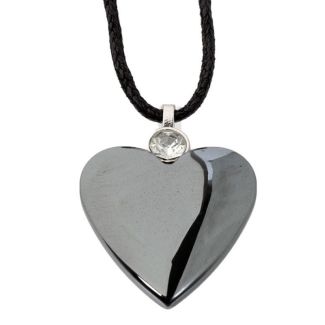 Gemstone Heart Shaped Healing Stone Pendant - Hematite