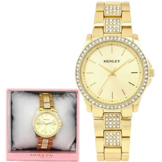 Henley Crystal Bracelet Ladies Watch - Gold
