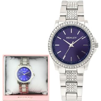 Henley Crystal Bracelet Ladies Watch - Silver/Blue