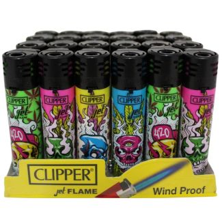 Clipper Jet Flame Lighters "High Skulls"- Assorted