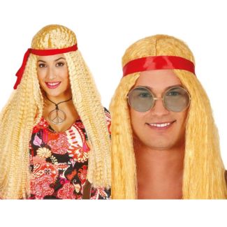 Hippy Wig With Headband For Adults