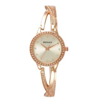 Wholesale Ladies Henley Diamante Twist Bracelet Watch - Rose Gold