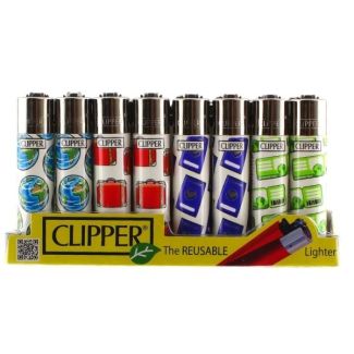 Clipper Flint Reusable Lighters- Holiday 2 (Assorted Designs)-(40)