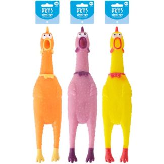 Honking Vinyl Chicken Dog Toy - Assorted Colour